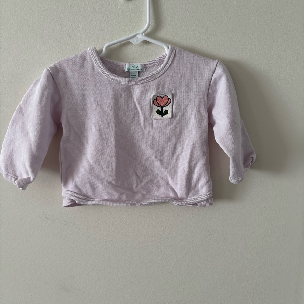 dip Lavender Kids Long Sleeve Tee with Flower Patch